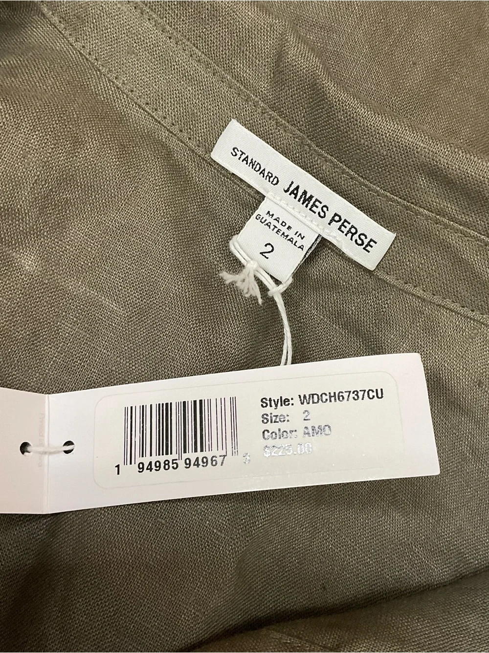 Standard James Perse Linen Button Front Dress Long Sleeve Size 2 (Medium)